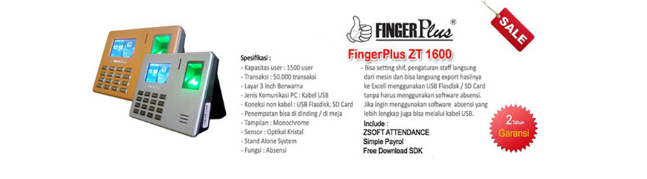 fingerplus zt1600